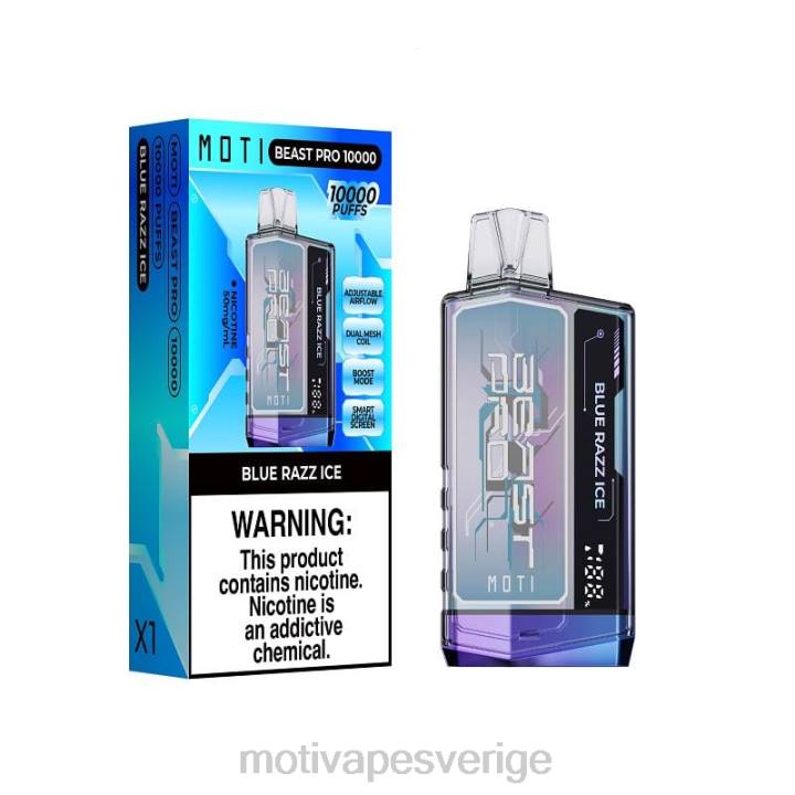 MOTI Vape Amazon - MOTI Beast Pro engångsvape (5 %, 10 000 bloss) DR2V40 blå razz is