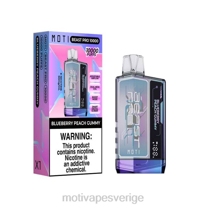 MOTI Vape For Sale - MOTI Beast Pro engångsvape (5 %, 10 000 bloss) DR2V39 blåbär persika gummiaktig