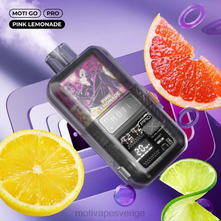 MOTI Vape Disposable Sverige - MOTI Go Pro engångsvape (5%, 12000 bloss) DR2V18 rosa lemonad