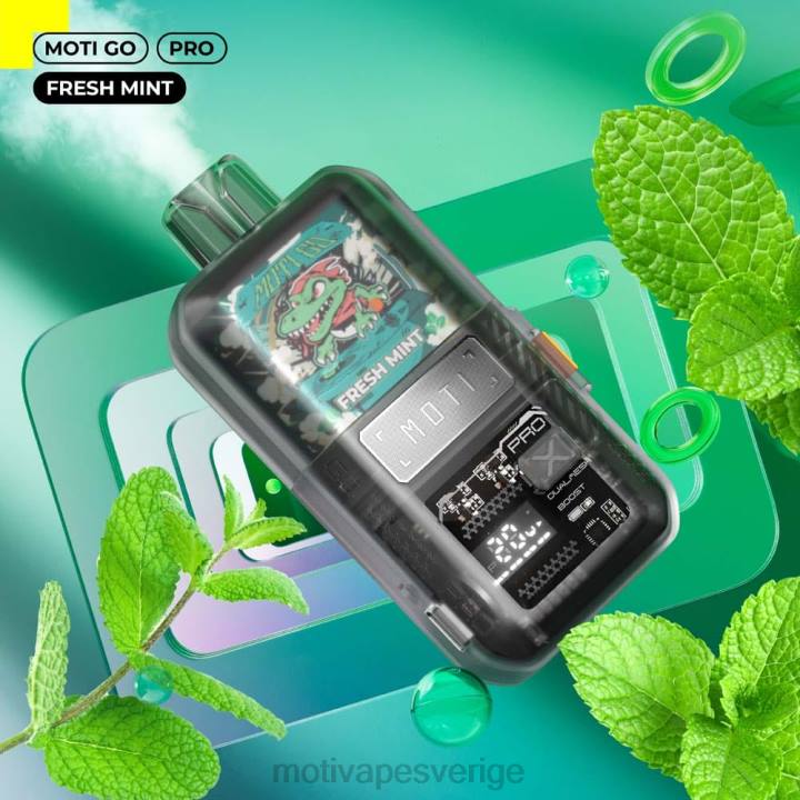 MOTI Vape Review - MOTI Go Pro engångsvape (5%, 12000 bloss) DR2V16 fräsch mint