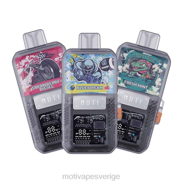 MOTI Vape Stockholm - MOTI Go Pro engångsvape (5%, 12000 bloss) DR2V12 svart pärla isig