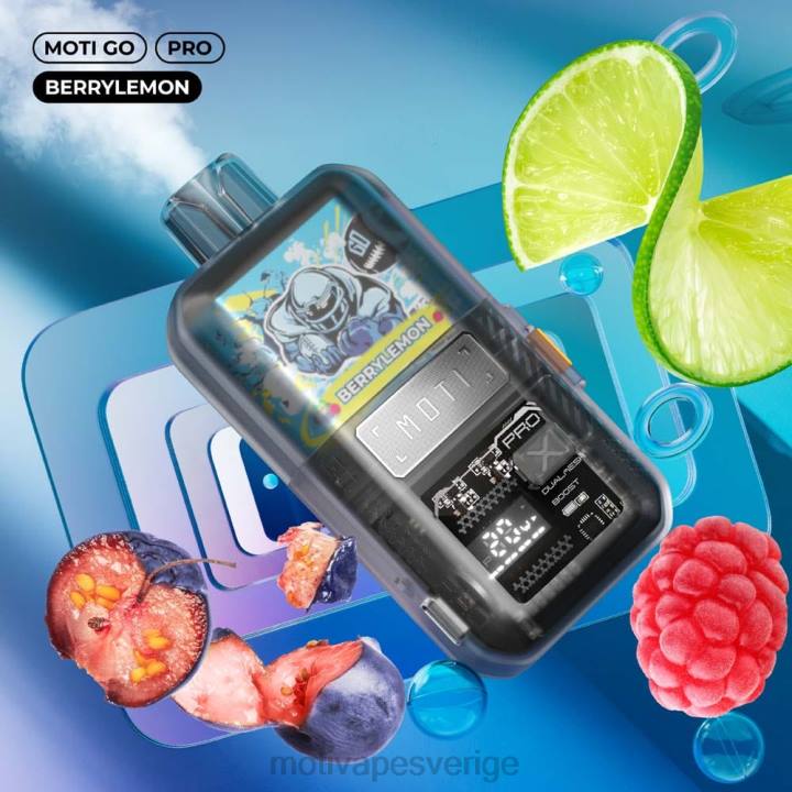 MOTI Vape Stockholm - MOTI Go Pro engångsvape (5%, 12000 bloss) DR2V12 svart pärla isig