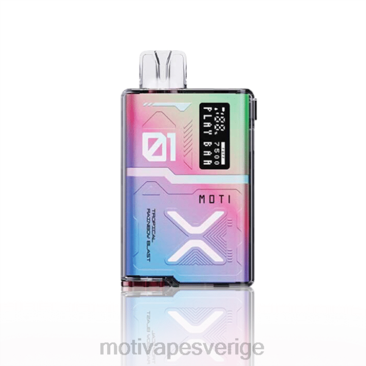 MOTI Vape Price - MOTI Play Bar 7500 engångsvape (5%, 7500 bloss) DR2V54 tropisk regnbågsexplosion