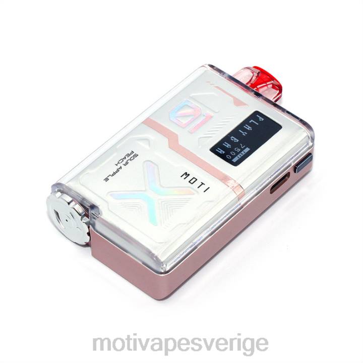 MOTI Vape Review - MOTI Play Bar 7500 engångsvape (5%, 7500 bloss) DR2V56 syrlig äppelpersika